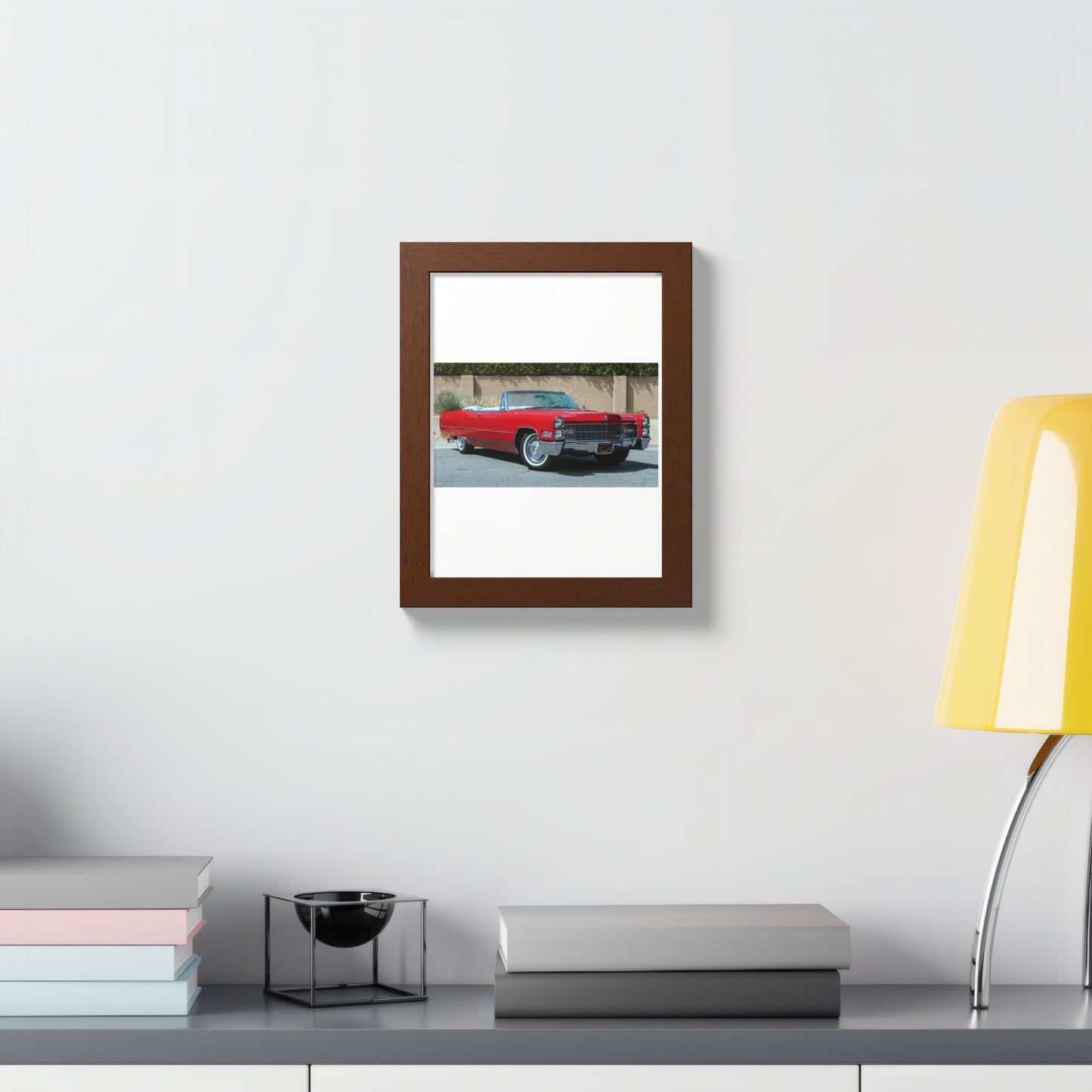 Classic 1966 Cadillac Convertible Poster framed print | Vintage Car Wall Art