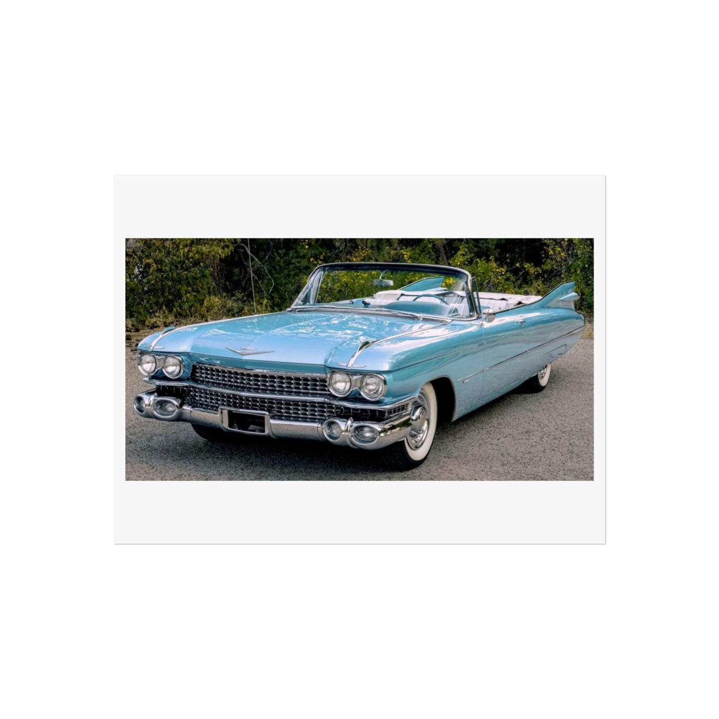 Vintage 1959 Cadillac Convertible Poster | Classic Car Fine Art Print