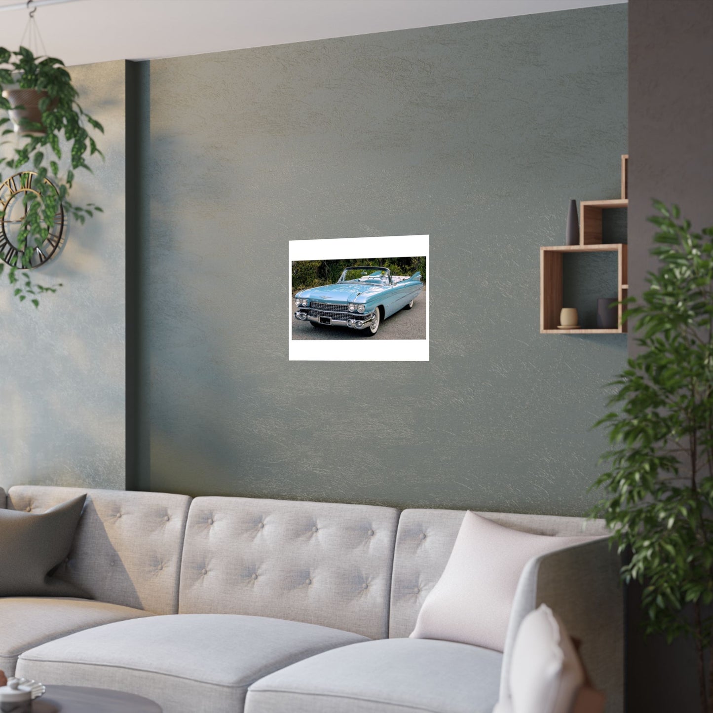 Vintage 1959 Cadillac Convertible Satin Poster | Classic Car Wall Art