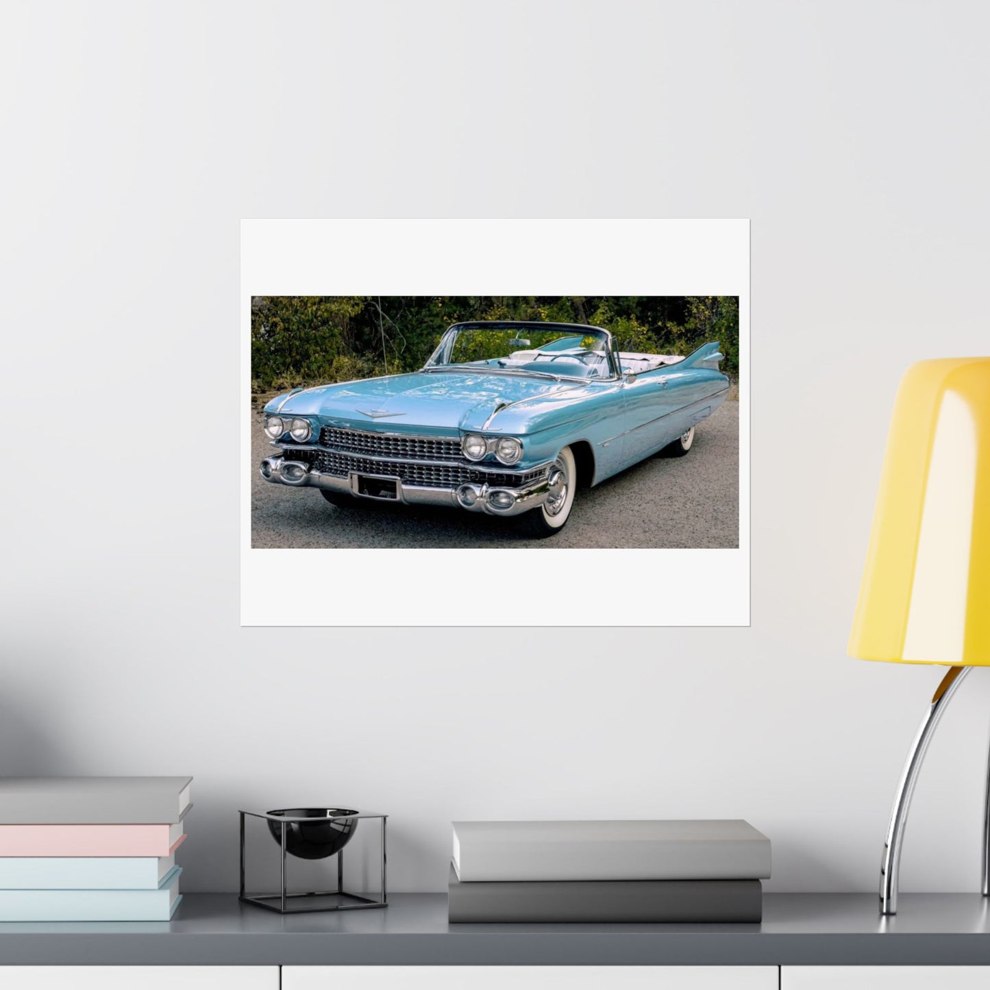 Vintage 1959 Cadillac Convertible Satin Poster | Classic Car Wall Art