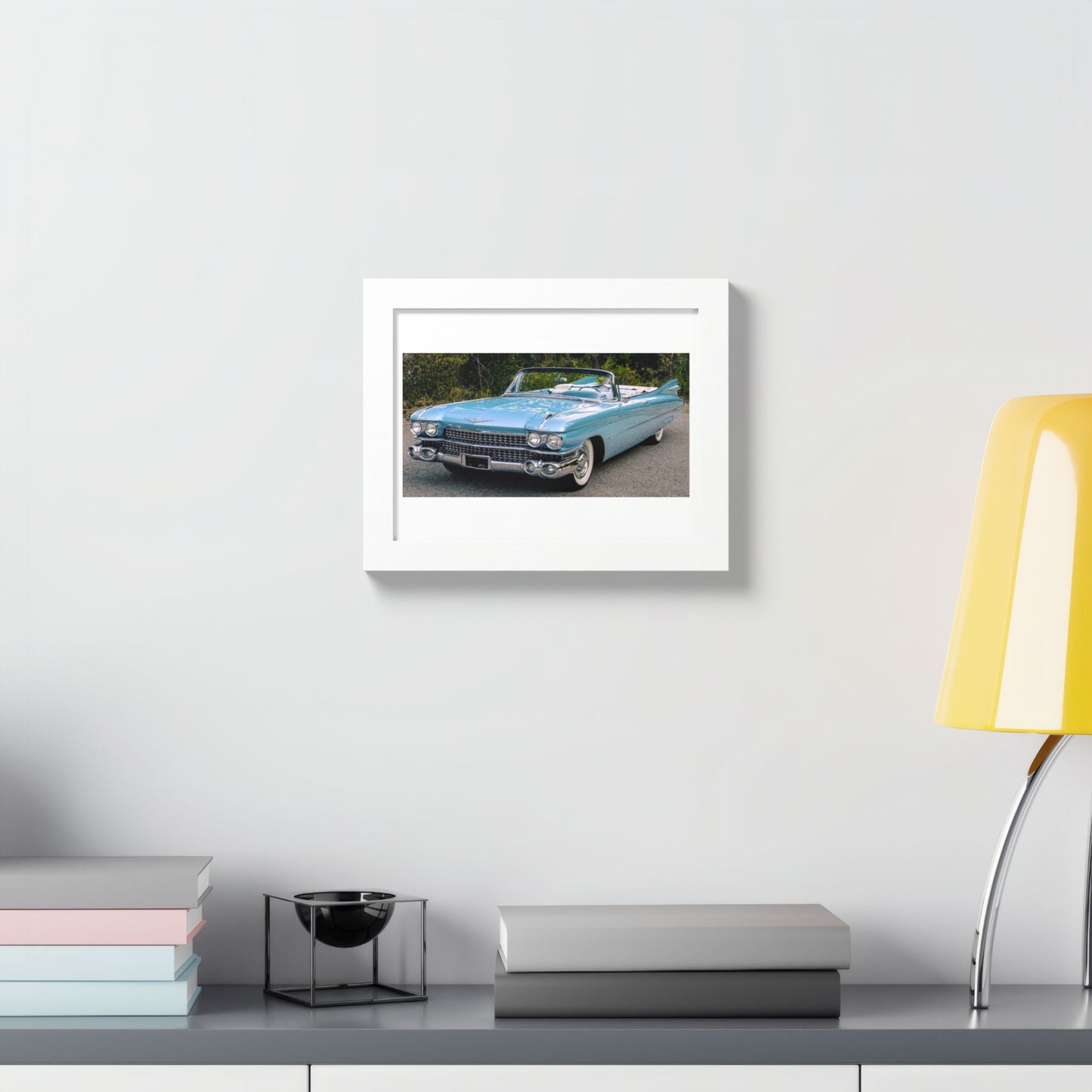 Vintage 1959 Cadillac Convertible Classic Car Framed Poster