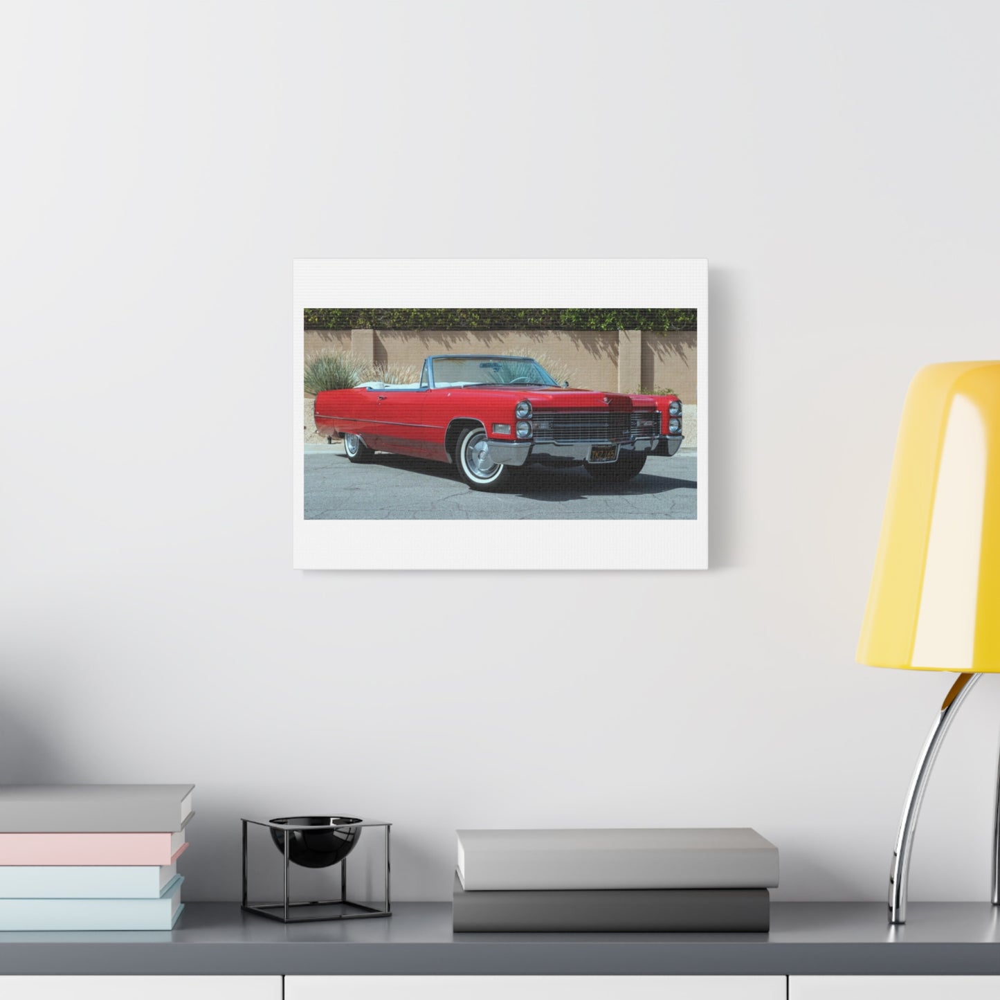Red Classic Convertible Cadillac Matte Canvas
