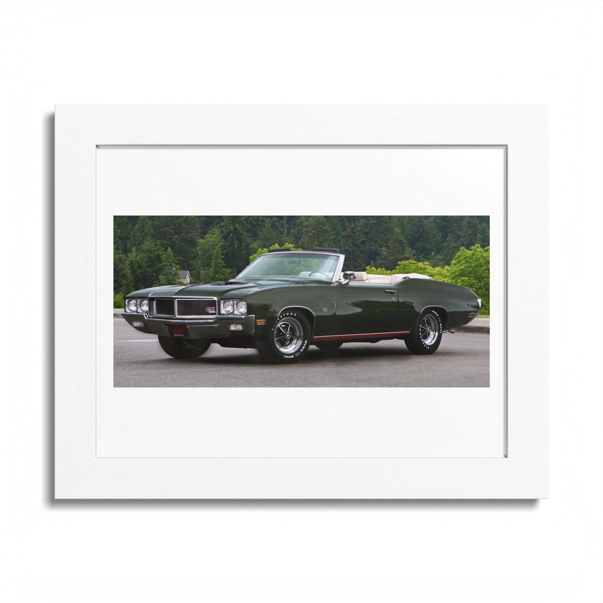 Classic 1970 Buick Skylark GS455 Stage 1 Muscle Car Convertible Framed Poster | Automotive Wall Art