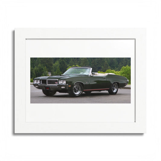 Classic 1970 Buick Skylark GS455 Stage 1 Muscle Car Convertible Framed Poster | Automotive Wall Art
