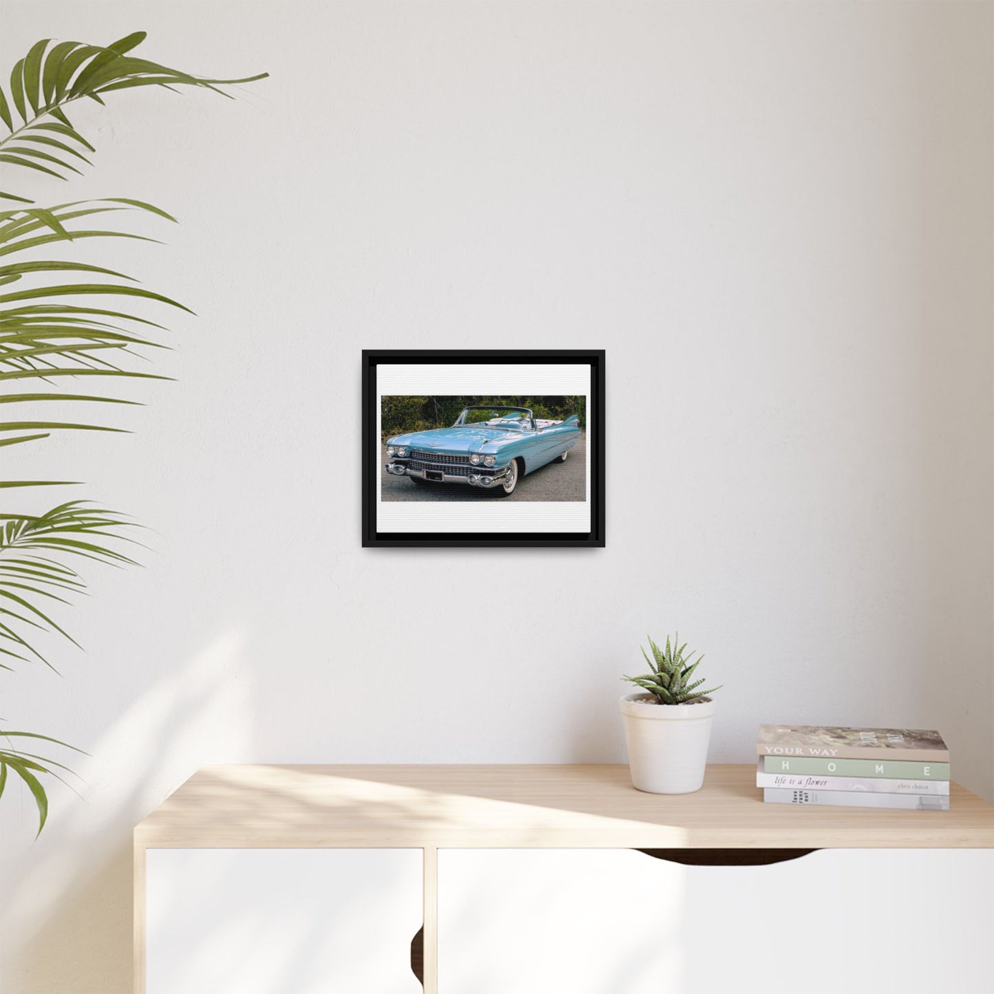 Vintage 1959 Cadillac Convertible Canvas, Framed