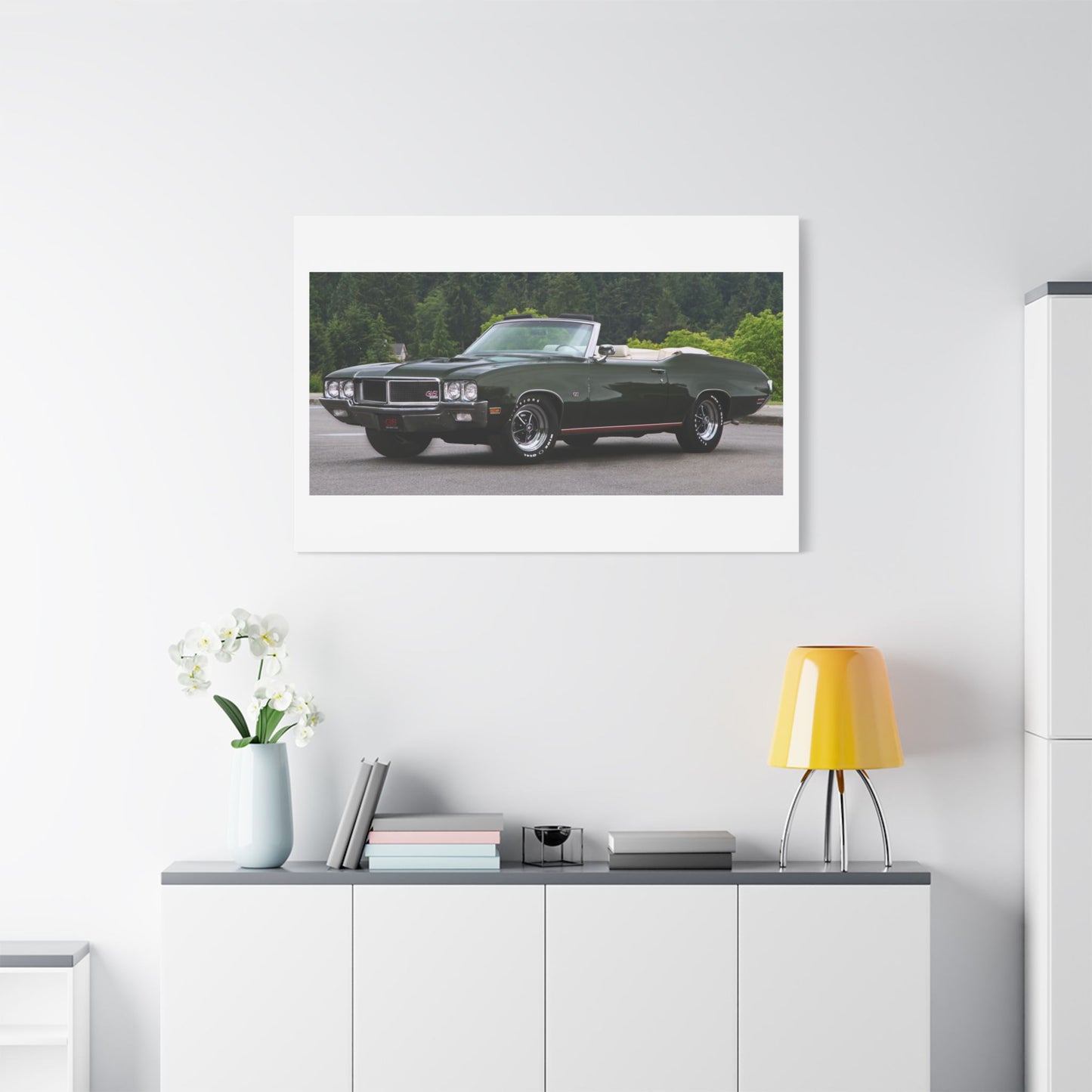 Vintage 1970 Buick Skylark GS455 Stage 1 Convertible Satin Canvas Stretched | Classic Muscle Car Wall Art