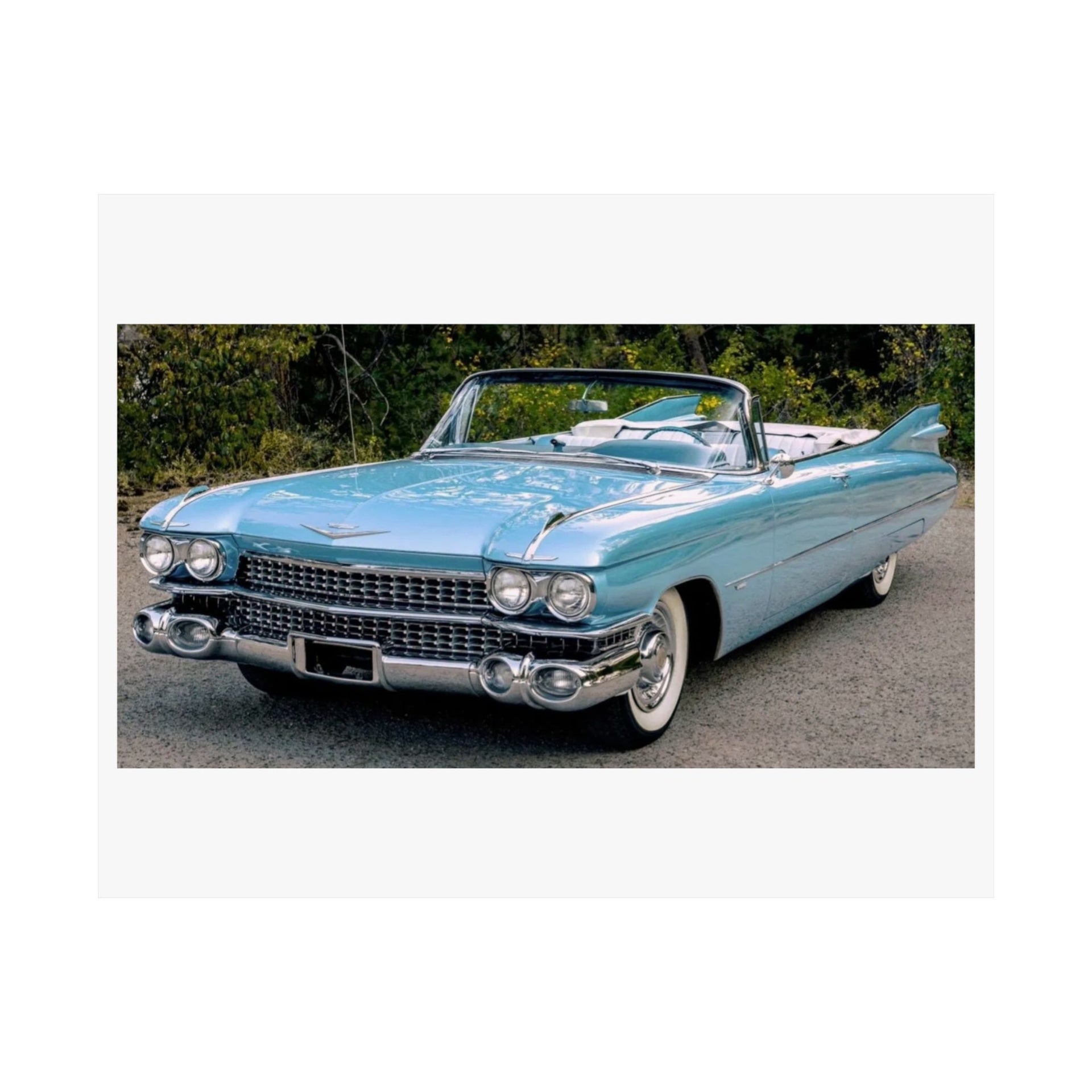 Vintage 1959 Cadillac Convertible Satin Poster | Classic Car Wall Art