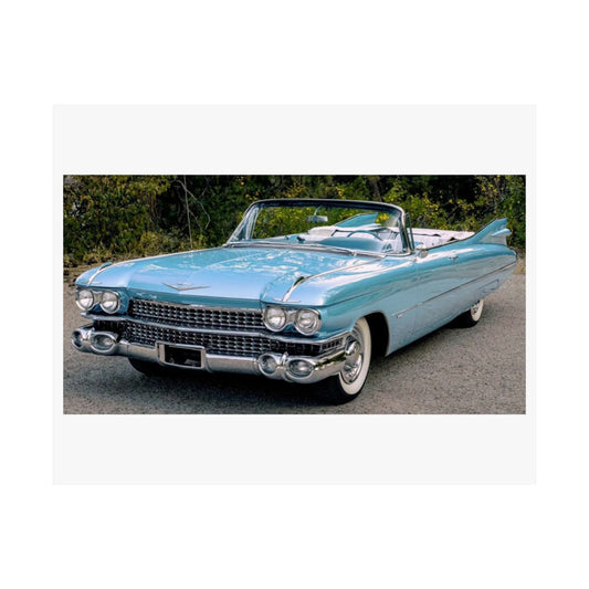 Vintage 1959 Cadillac Convertible Satin Poster | Classic Car Wall Art