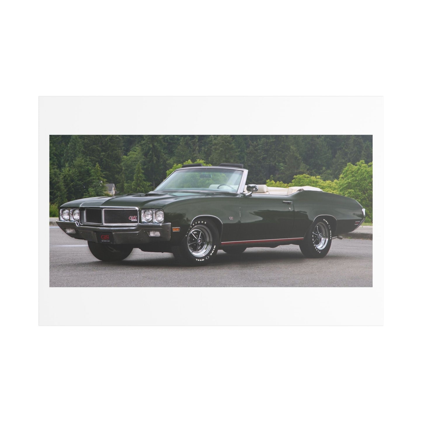 Vintage 1970 Buick Skylark GS455 Stage 1 Convertible Satin Canvas Stretched | Classic Muscle Car Wall Art