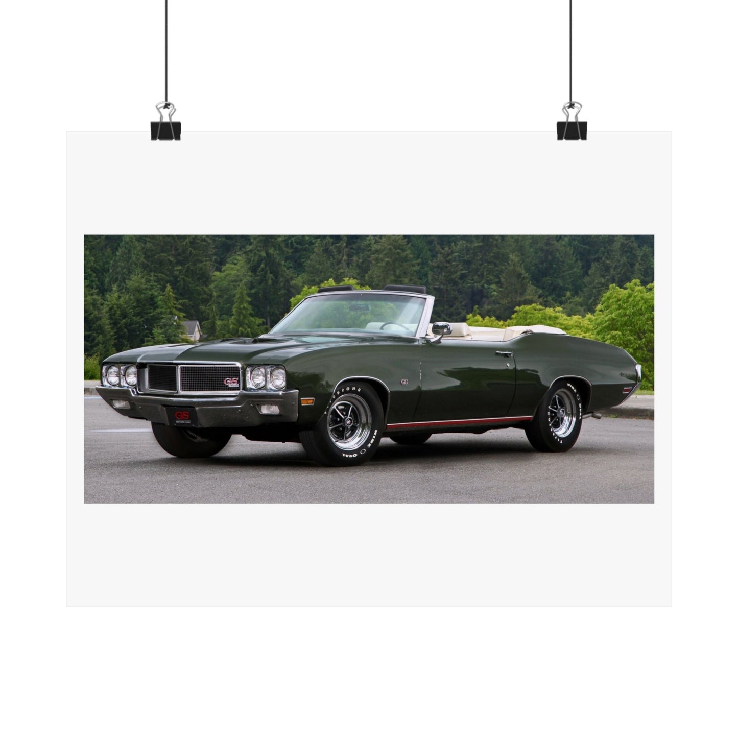 Classic 1970 Buick Skylark Stage 1 Convertible Muscle Car Matte Horizontal Poster | Vintage Auto Wall Art