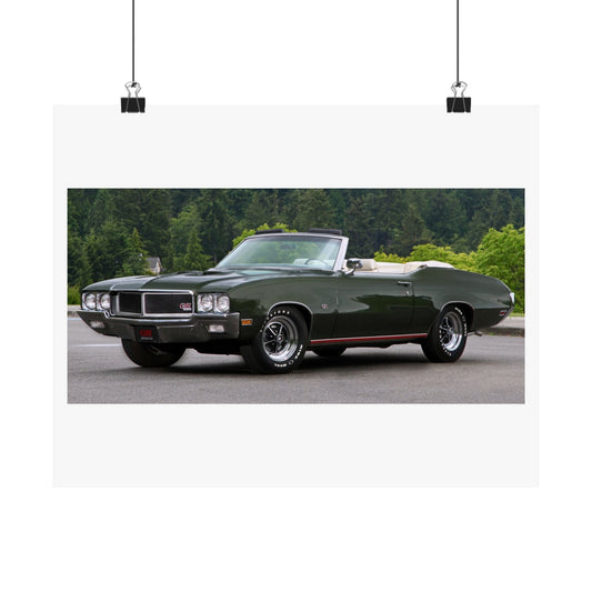 Classic 1970 Buick Skylark Stage 1 Convertible Muscle Car Matte Horizontal Poster | Vintage Auto Wall Art