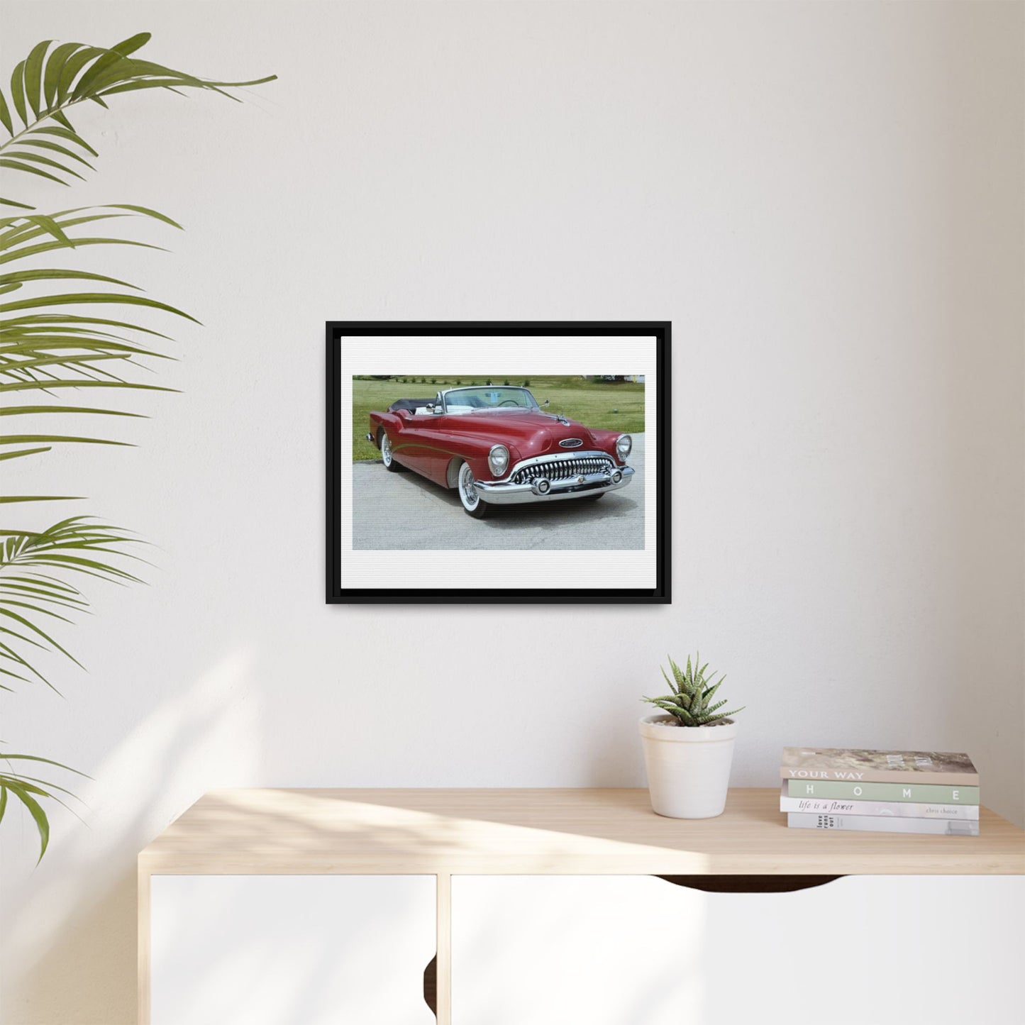 Classic 1953 Buick Roadmaster Convertible Matte Canvas Framed Wall Art
