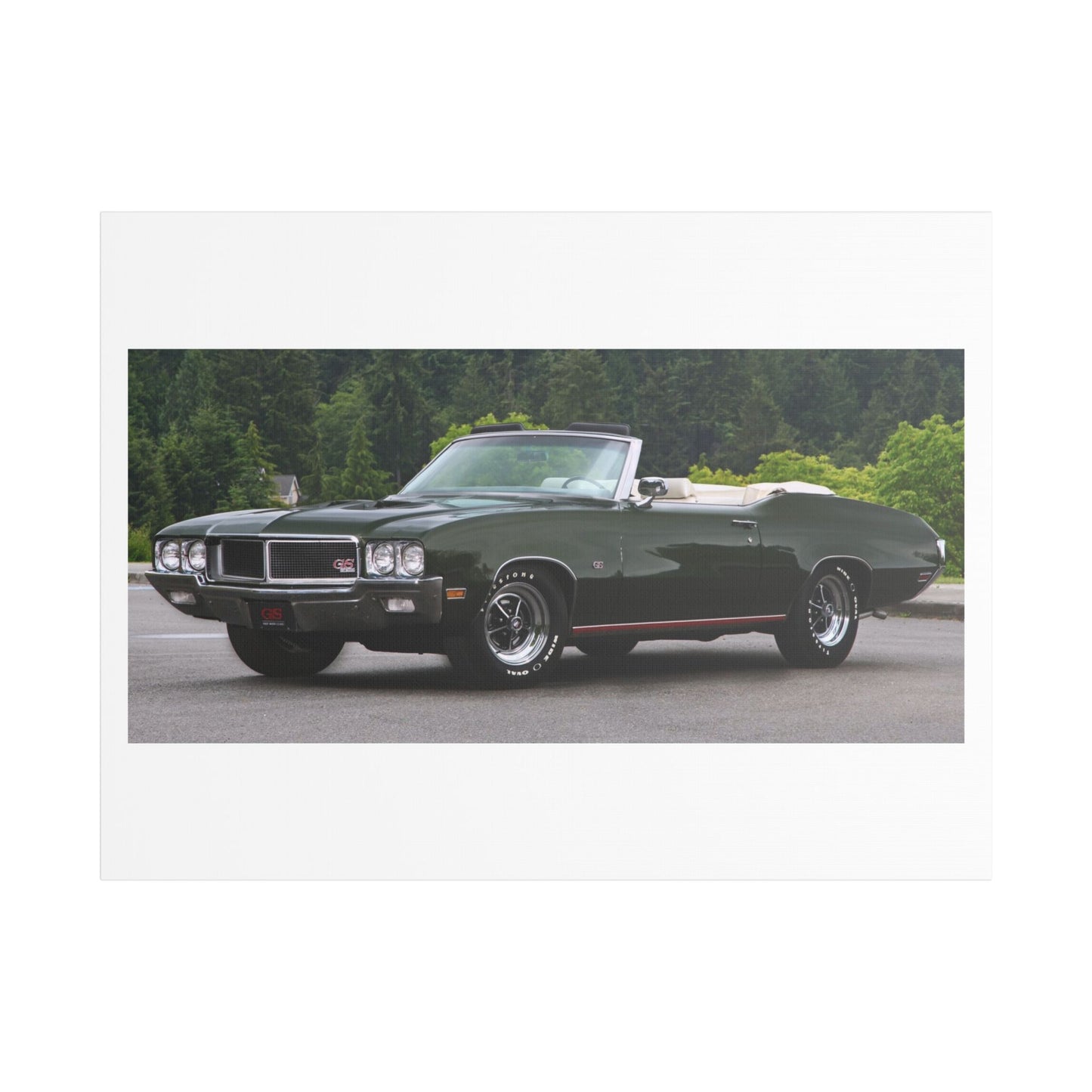 Vintage 1970 Buick Skylark GS455 Stage 1 Convertible Satin Canvas Stretched | Classic Muscle Car Wall Art
