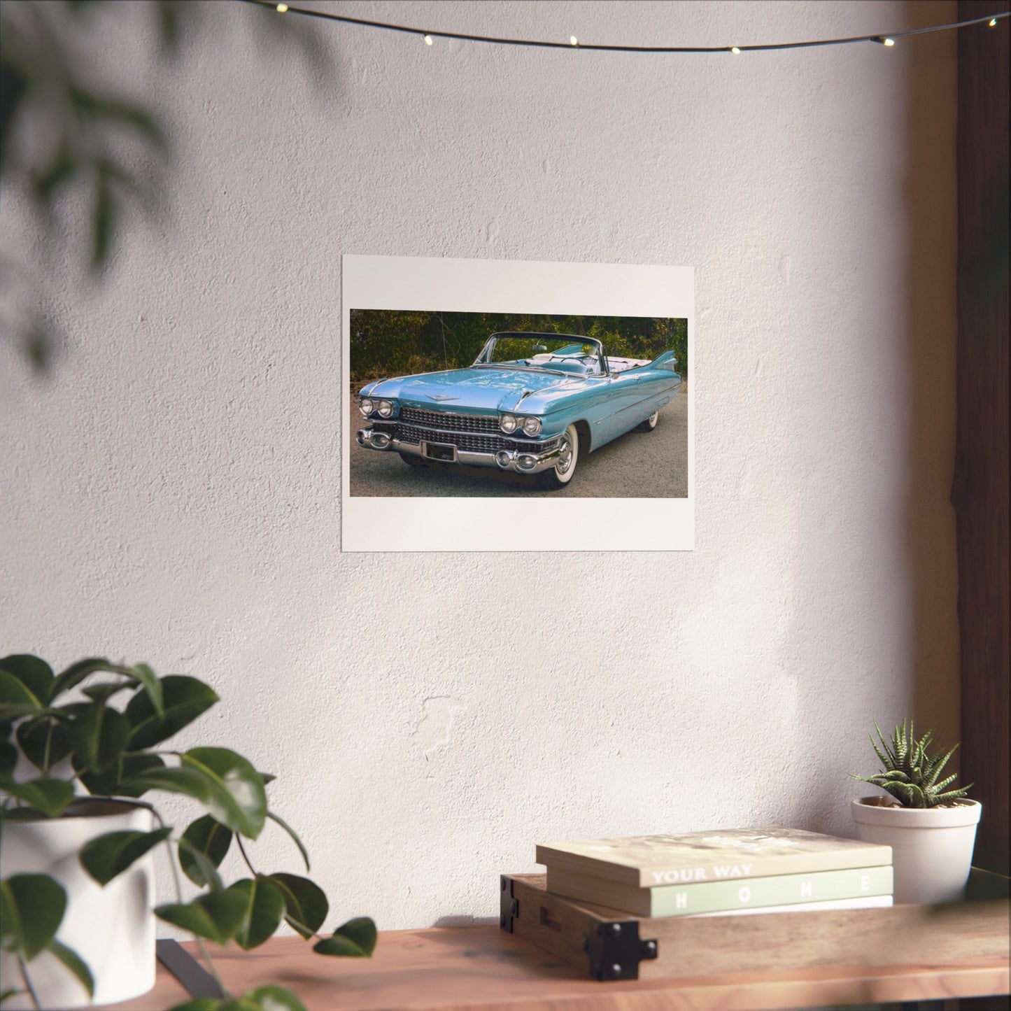 Vintage 1959 Cadillac Convertible Matte Horizontal Poster | Classic Car Photography