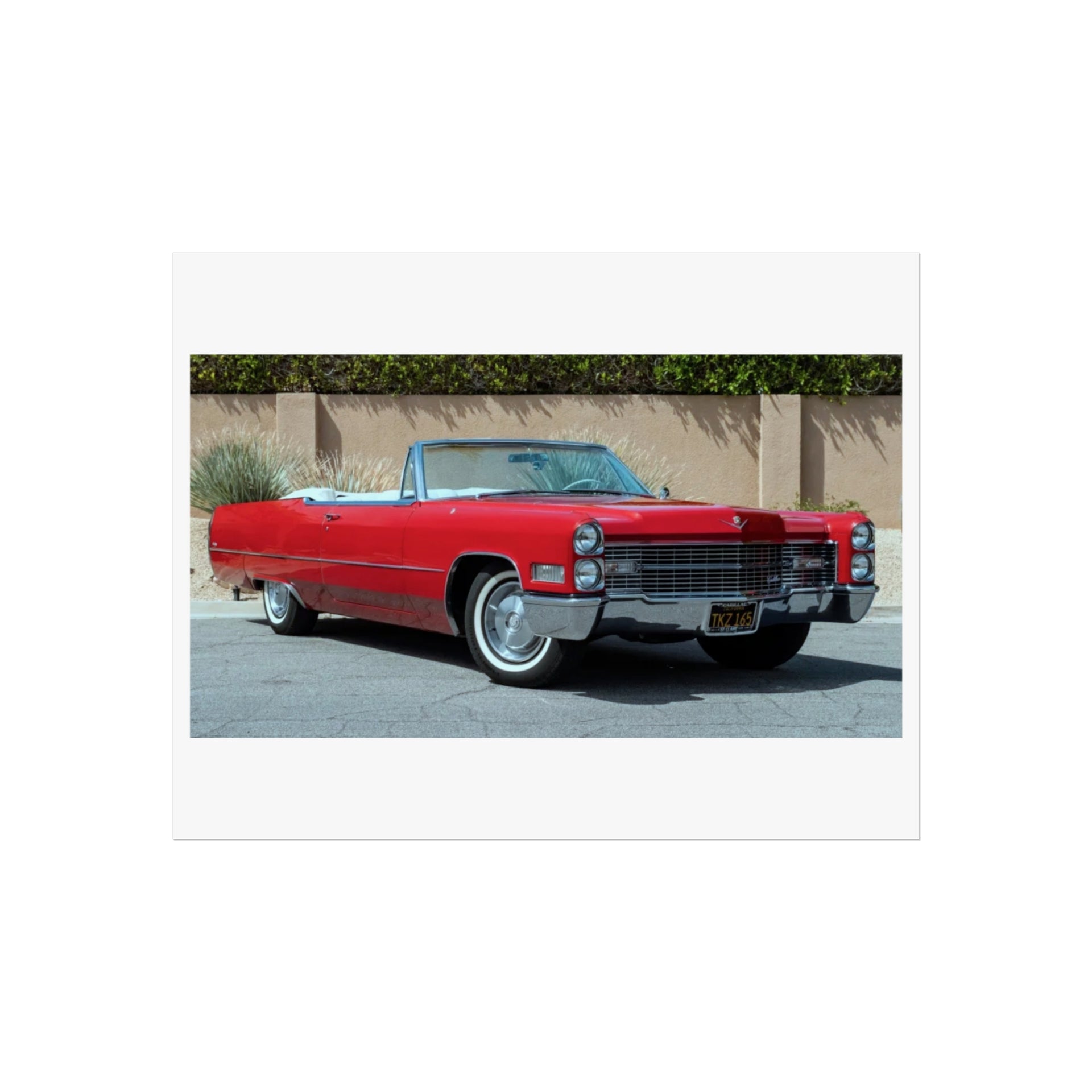 Classic 1966 Cadillac Convertible Wall Poster | Vintage Cadillac Art Print