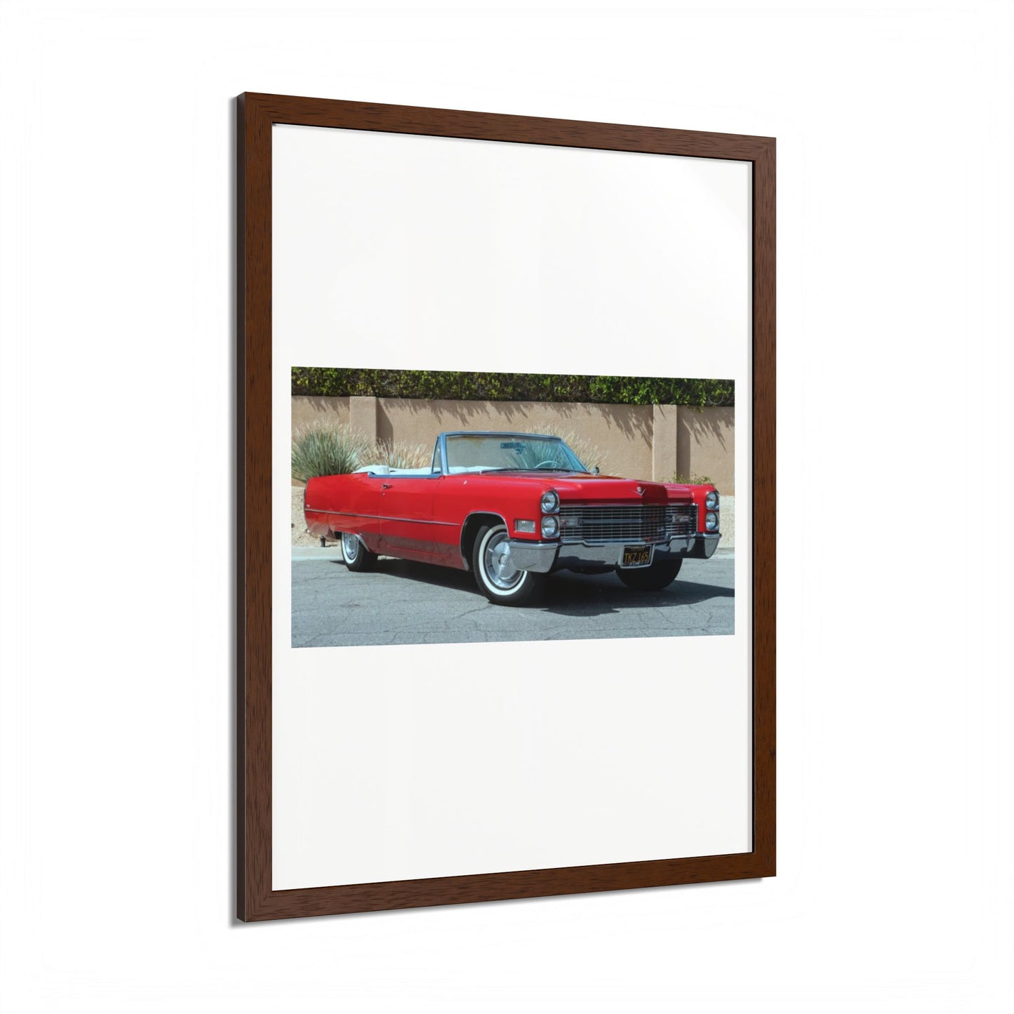 Classic 1966 Cadillac Convertible Poster framed print | Vintage Car Wall Art