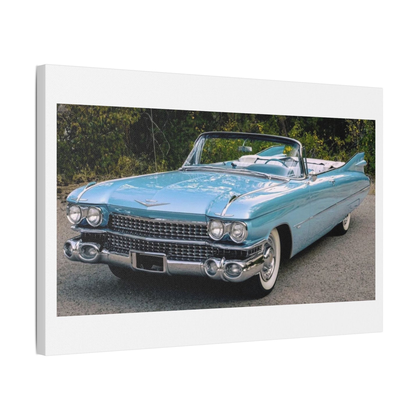 Vintage 1959 Cadillac Convertible Satin Canvas Stretched | Classic Car Wall Art