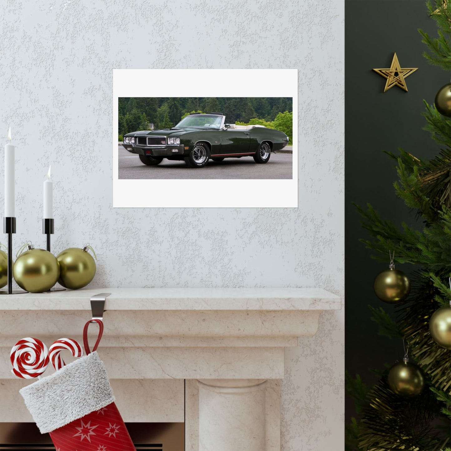 Classic 1970 Buick Skylark Stage 1 Convertible Muscle Car Matte Horizontal Poster | Vintage Auto Wall Art