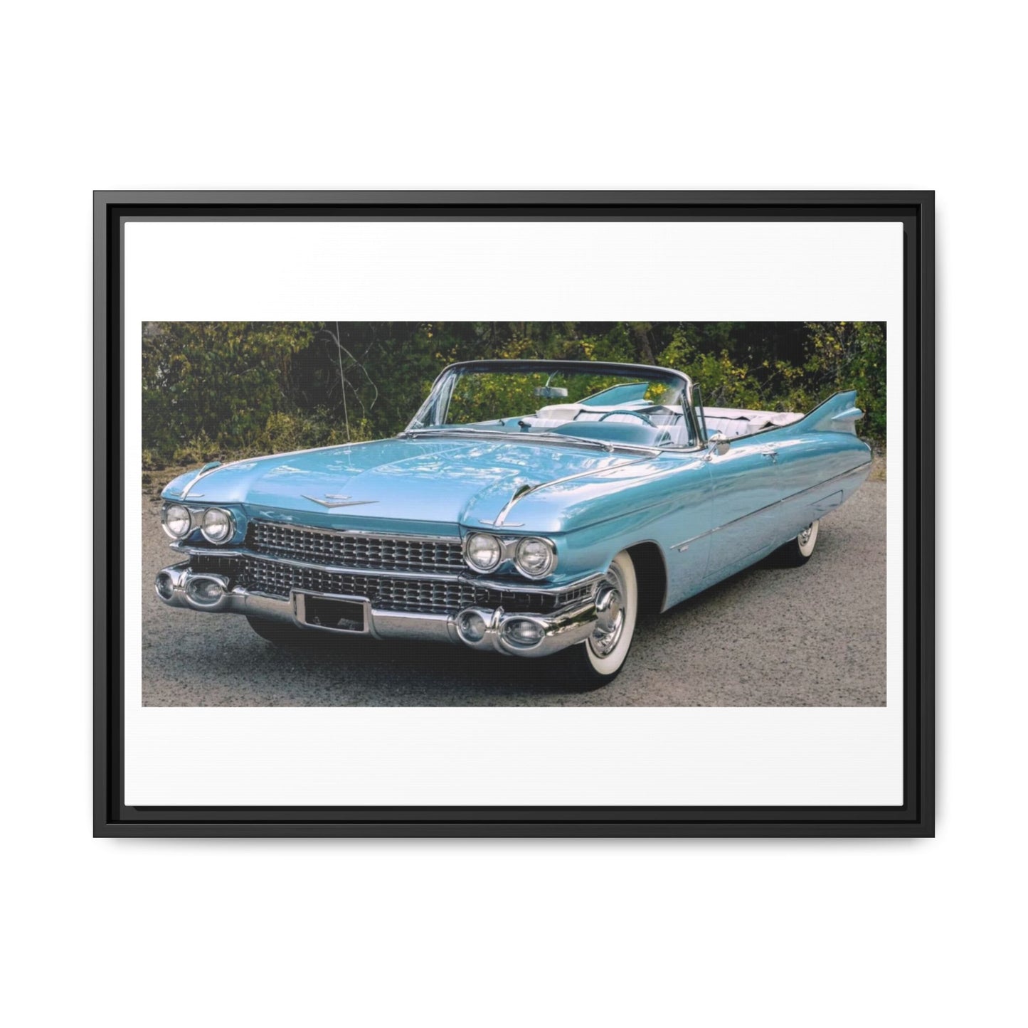 Vintage 1959 Cadillac Convertible Canvas, Framed