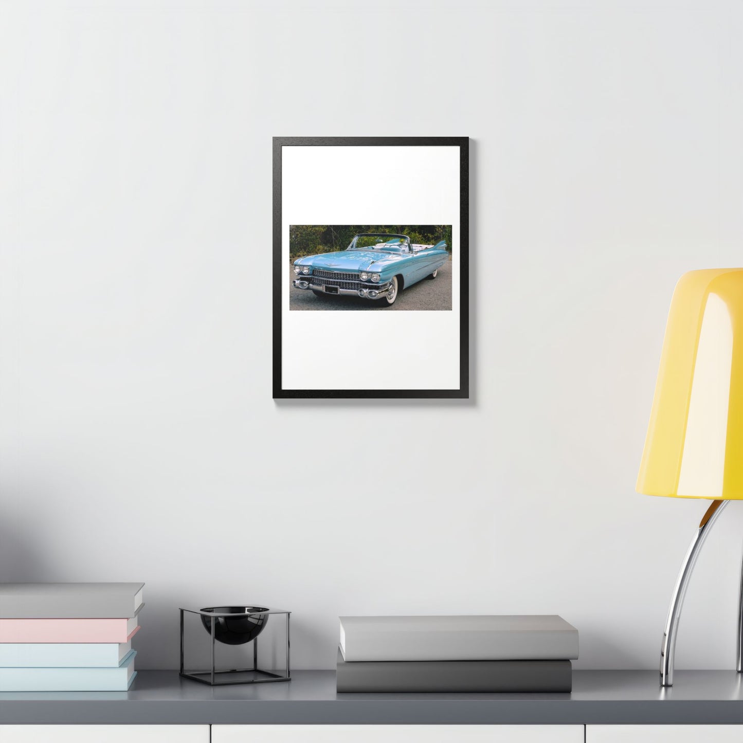 Vintage 1959 Cadillac Convertible Classic Car Framed Poster