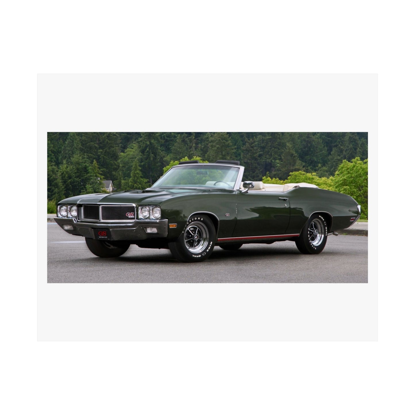Classic 1970 Buick Skylark Stage 1 Convertible Muscle Car Matte Horizontal Poster | Vintage Auto Wall Art