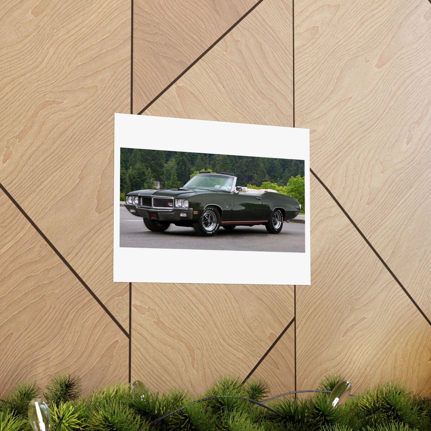 Classic 1970 Buick Skylark Stage 1 Convertible Muscle Car Matte Horizontal Poster | Vintage Auto Wall Art
