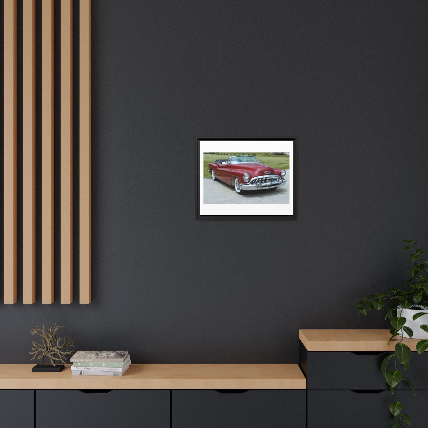 Classic 1953 Buick Roadmaster Convertible Matte Canvas Framed Wall Art