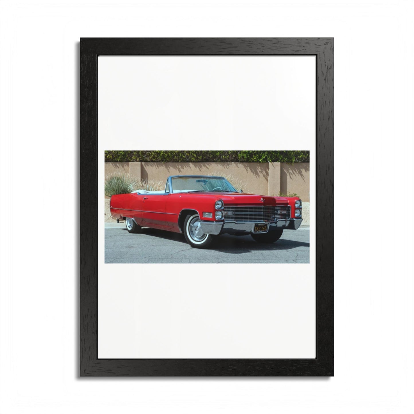 Classic 1966 Cadillac Convertible Poster framed print | Vintage Car Wall Art