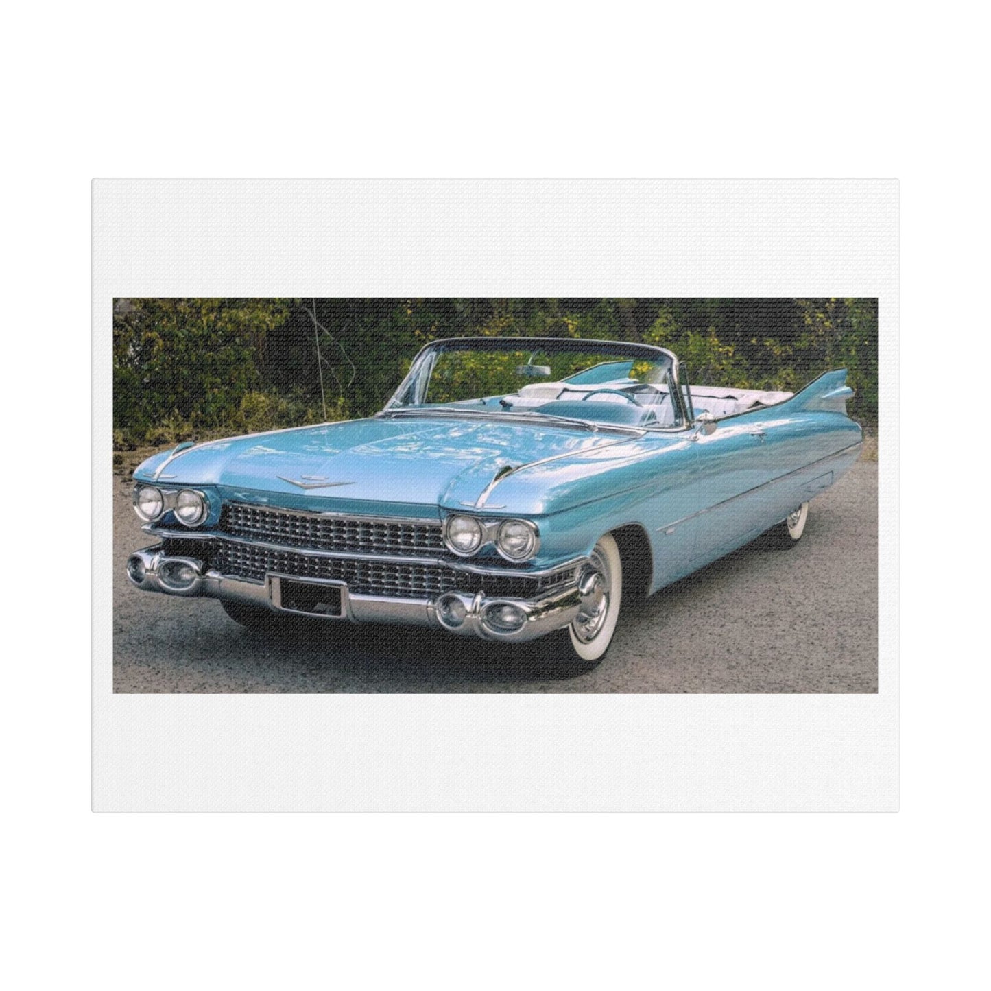 Vintage 1959 Cadillac Convertible Satin Canvas Stretched | Classic Car Wall Art