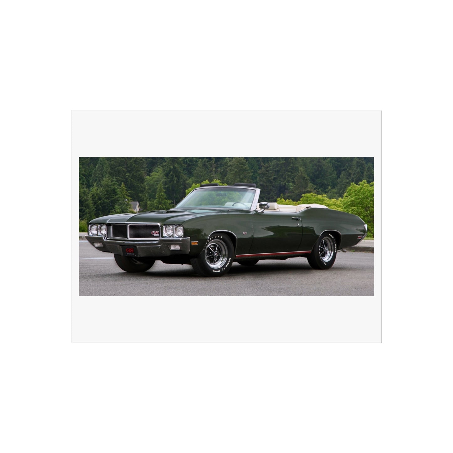 Classic 1970 Buick Skylark GS455 Stage 1 Convertible Fine Art Poster | Vintage Muscle Car Wall Print