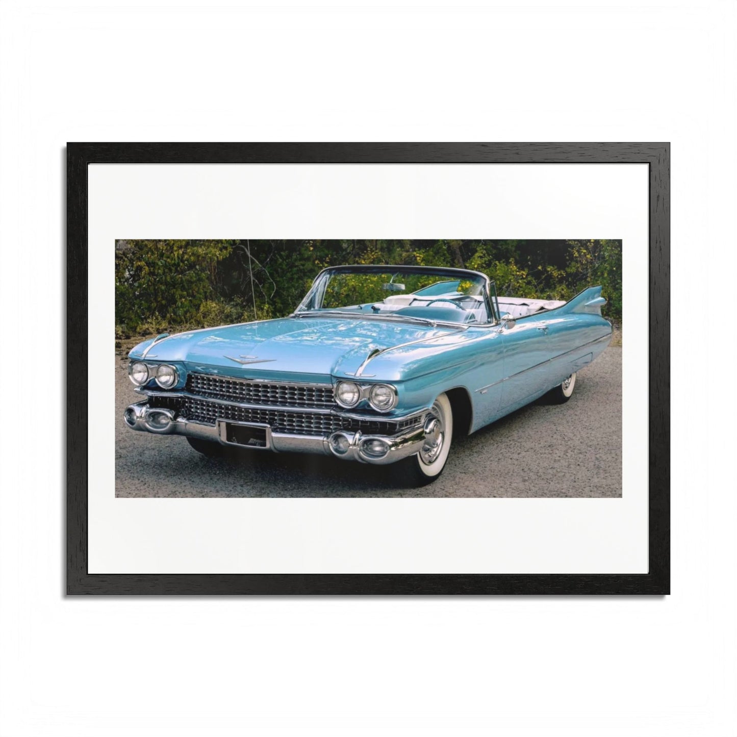 Vintage 1959 Cadillac Convertible Classic Car Framed Poster
