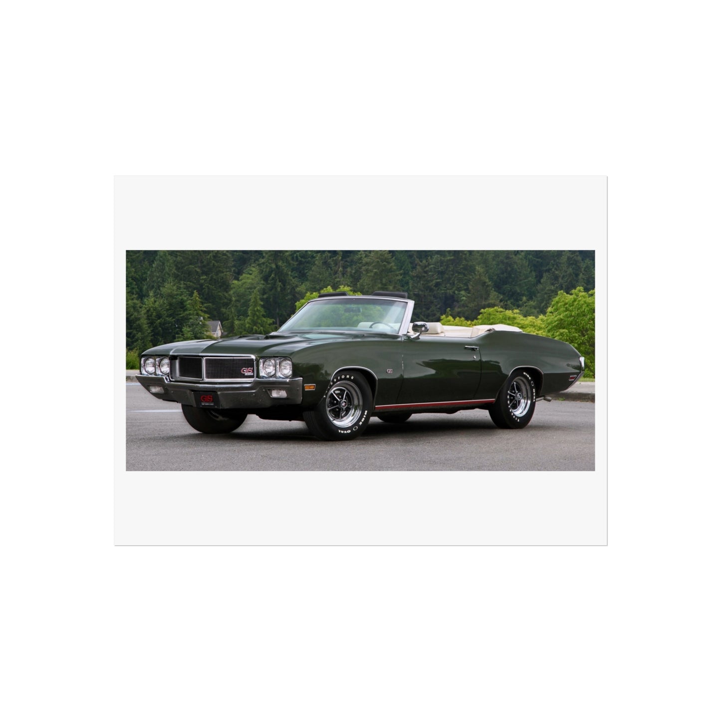 Classic 1970 Buick Skylark GS455 Stage 1 Convertible Fine Art Poster | Vintage Muscle Car Wall Print