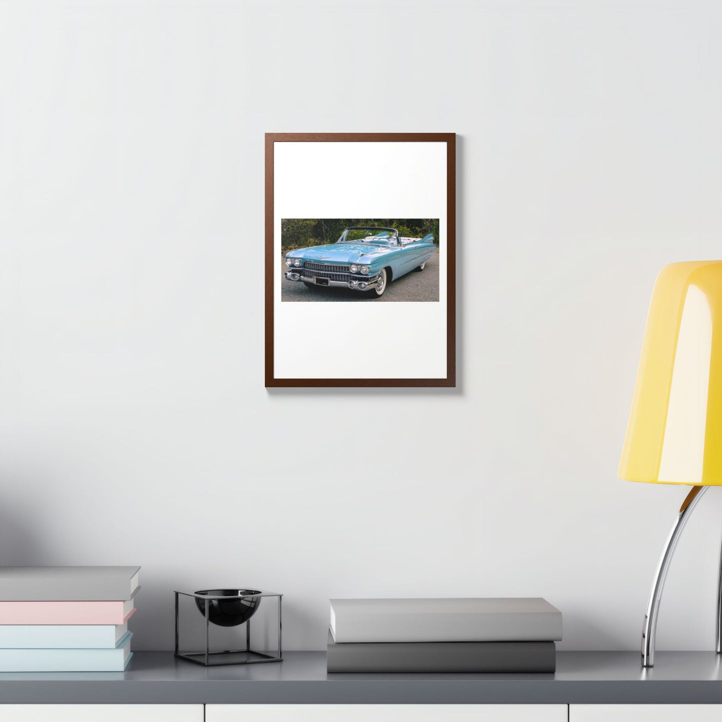 Vintage 1959 Cadillac Convertible Classic Car Framed Poster